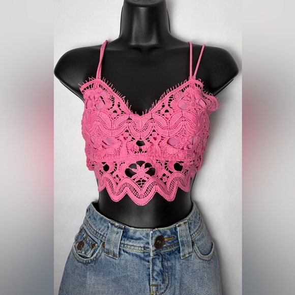 ANTHROPOLOGIE The Viviette Lace Bra Top - Pink - Picture 2 of 10